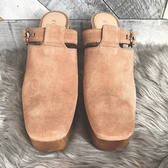 GIANNI BINI SOTELO BUCKLE DETAIL SUEDE PLATFORM CLOGS. SIZE 8.5M - Picture 8 of 12